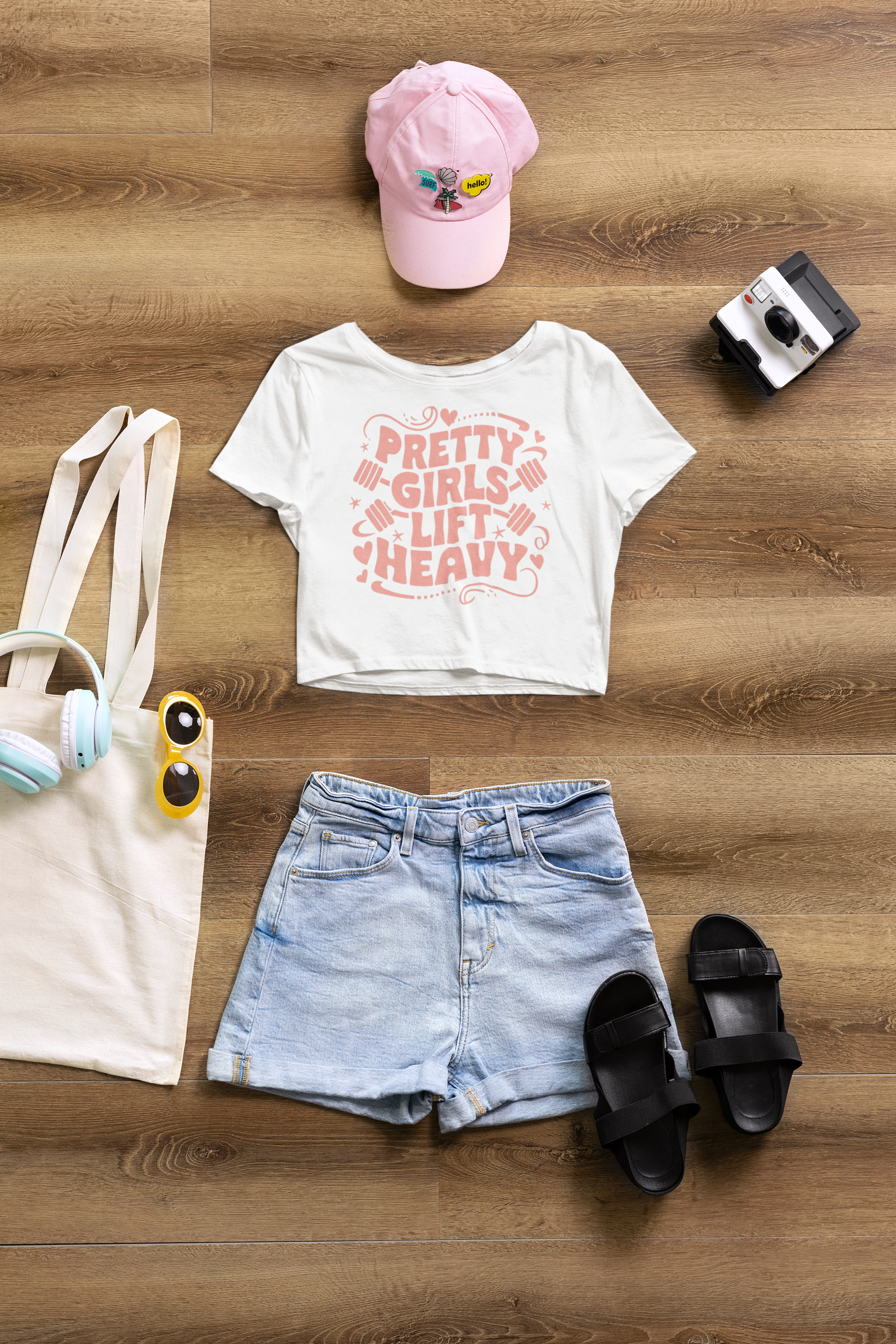 Pretty Girls Lift Heavy- Crop top