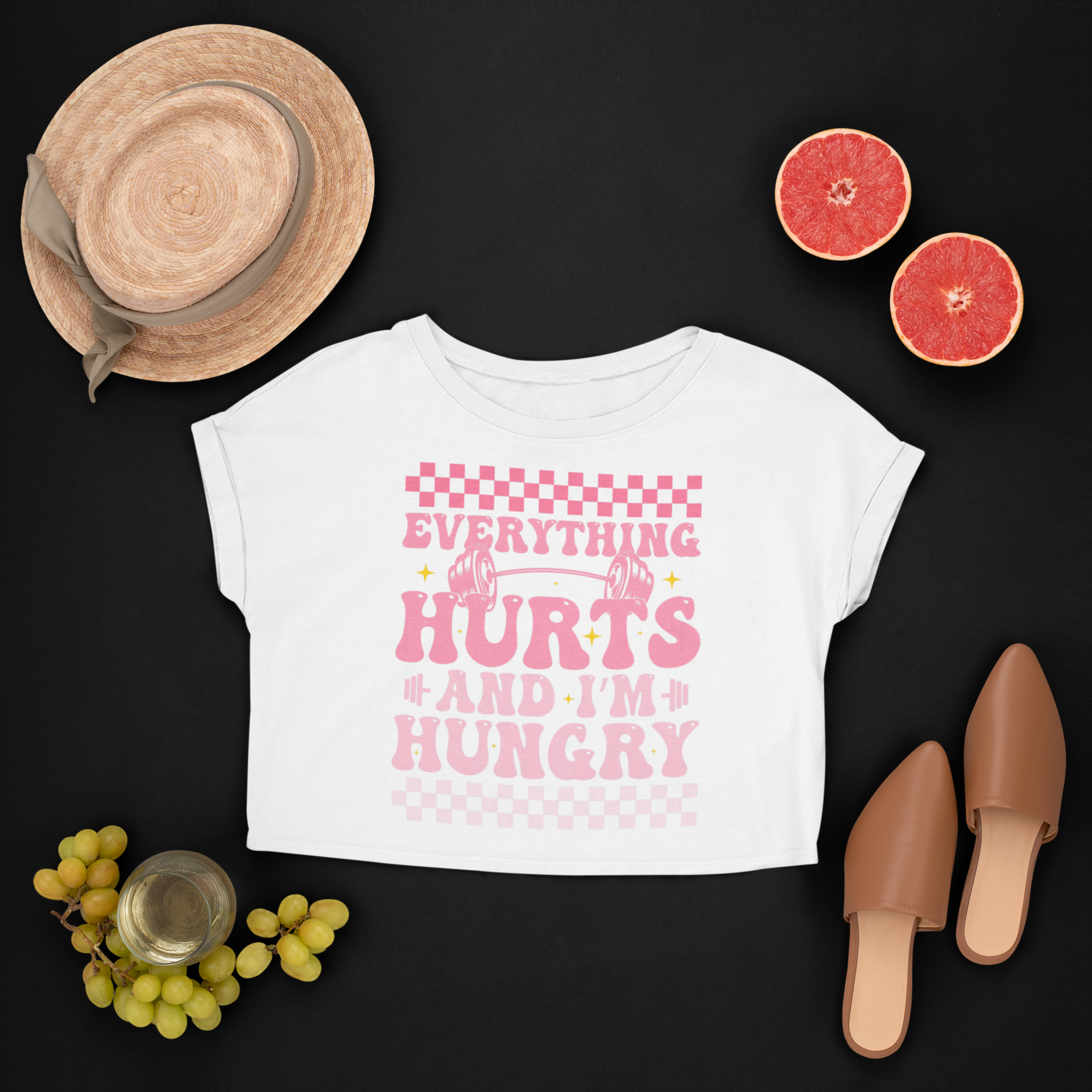 "Everything Hurts & I’m Hungry" – Crop top