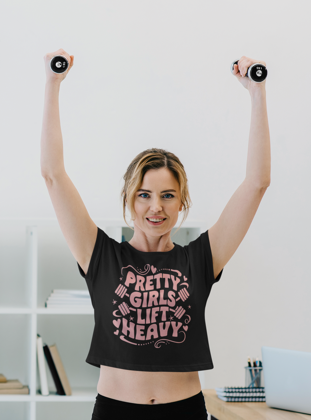 Pretty Girls Lift Heavy- Crop top