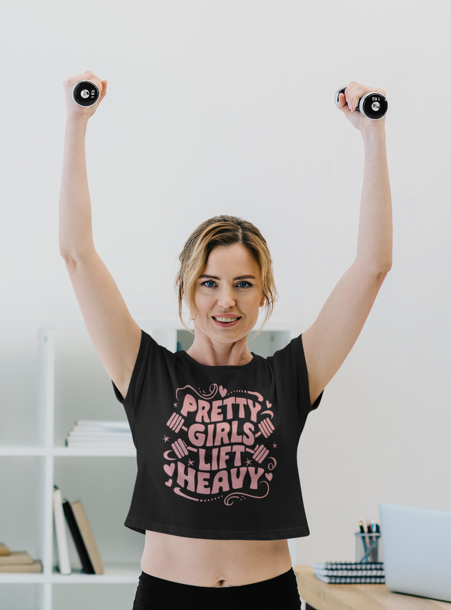 Pretty Girls Lift Heavy- Crop top