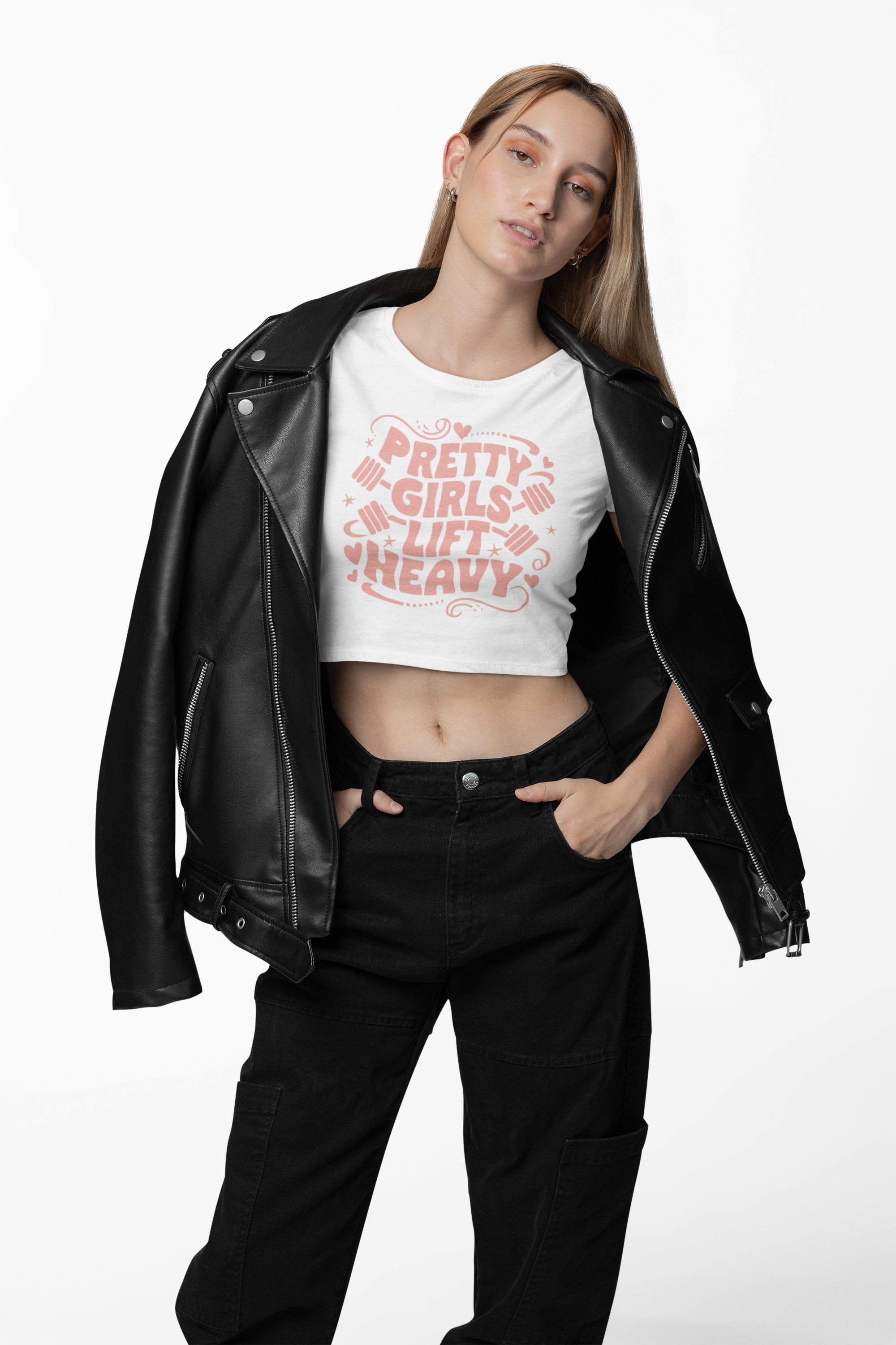 Pretty Girls Lift Heavy- Crop top