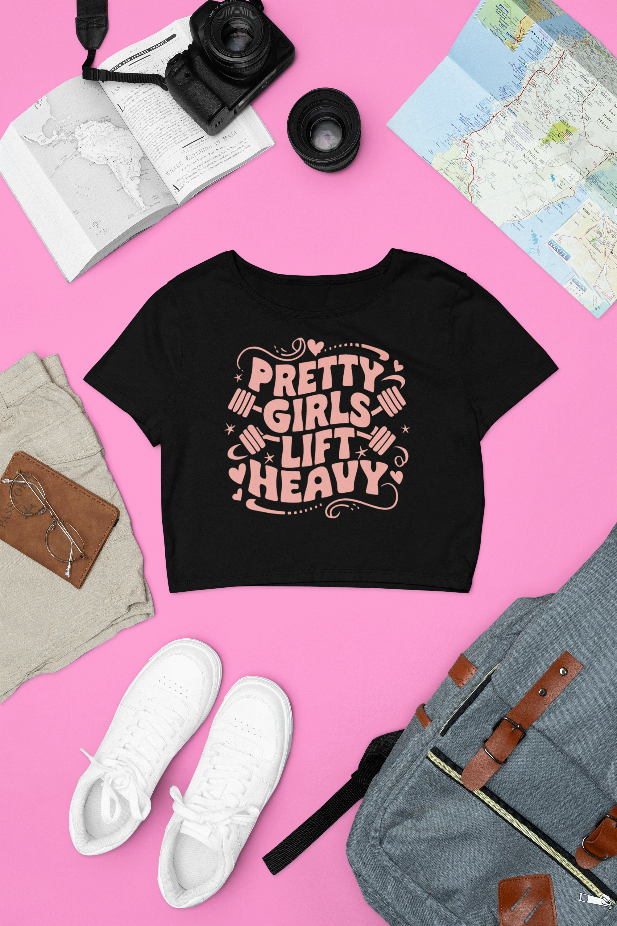 Pretty Girls Lift Heavy- Crop top